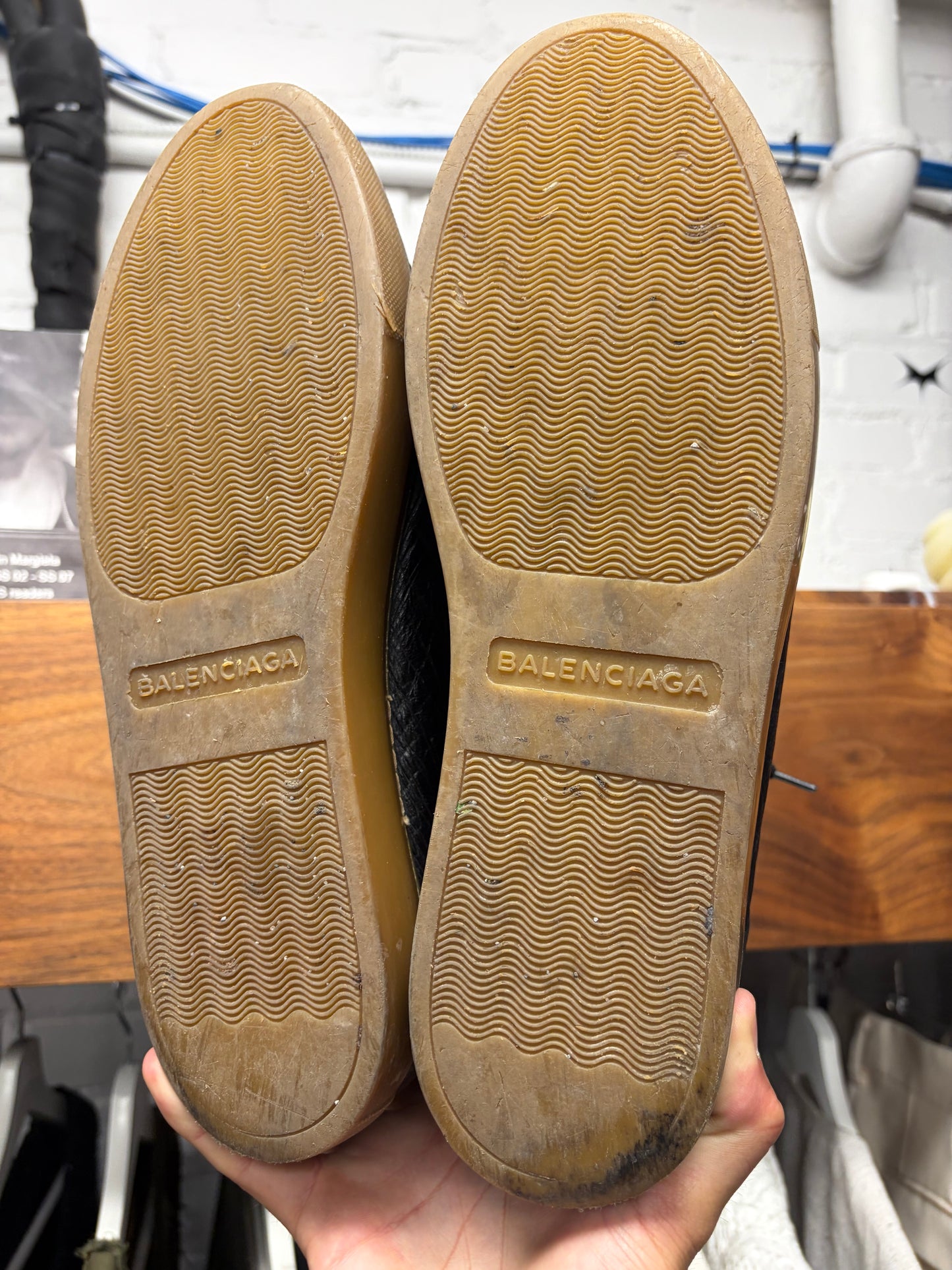 Balenciaga ‘Arena’ Black/Gum Sole Leather High Top Sneakers