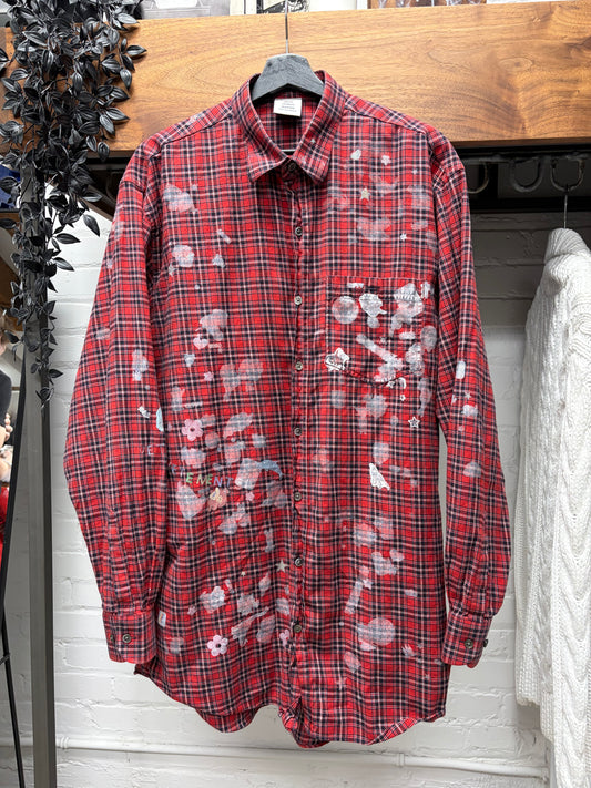 AW2019 Vetements ‘Sticker’ Oversized Plaid Flannel