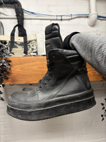 Rick Owens ‘Mega Bumper’ Geobasket Black High Top Sneakers