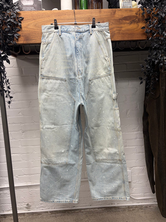 Project G/R Reversible ‘Backwards’ Light Wash Blue Carpenter Double Knee Denim