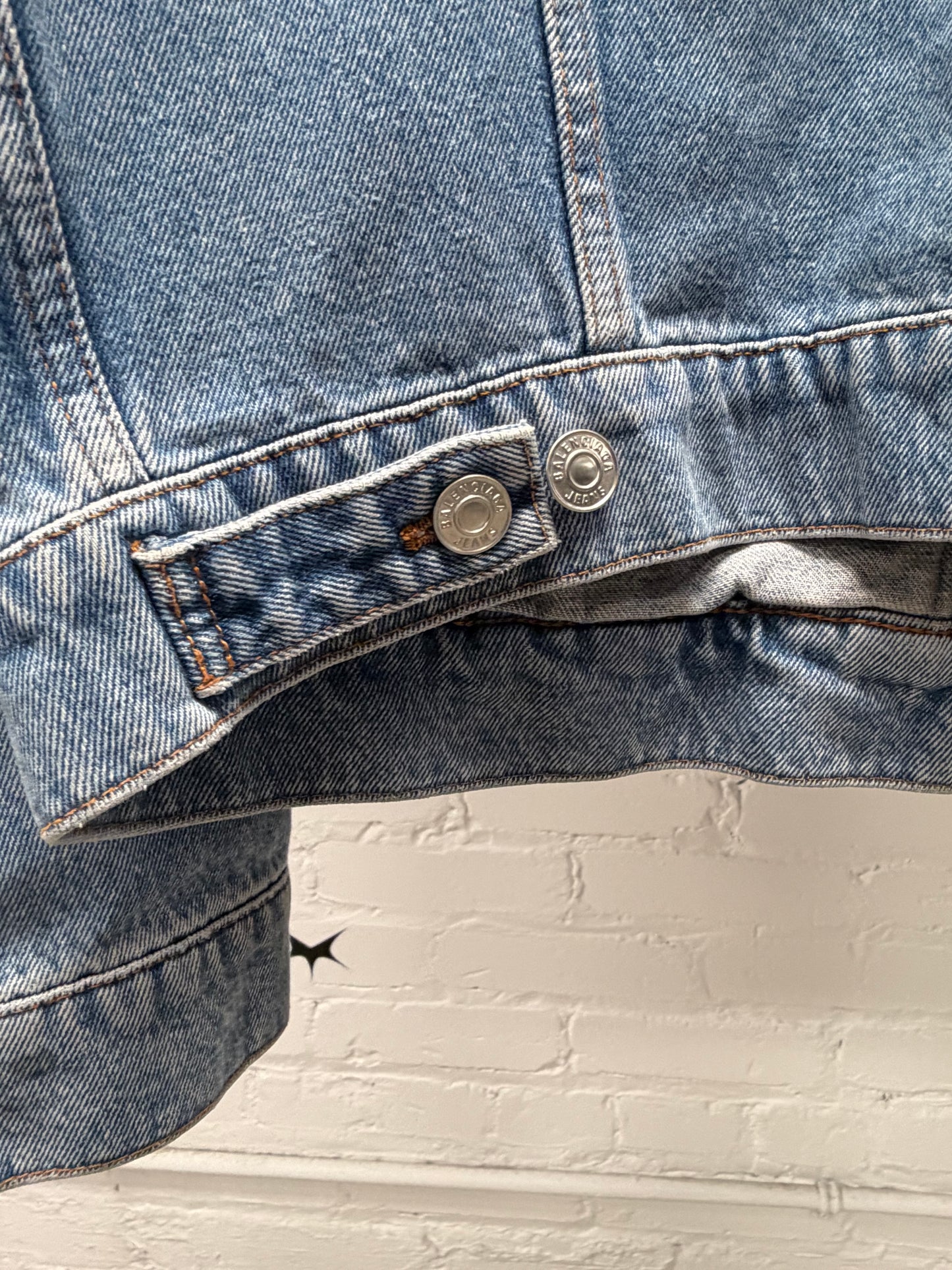 2020 Balenciaga ‘Multi Language’ Blue Denim Trucker Jacket