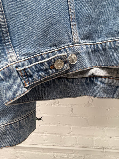 2020 Balenciaga ‘Multi Language’ Blue Denim Trucker Jacket
