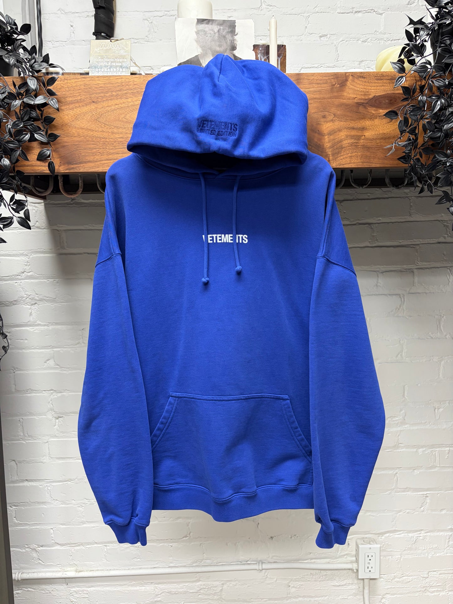 Vetements Limited Edition Blue ‘Embroidered Logo’ Hoodie
