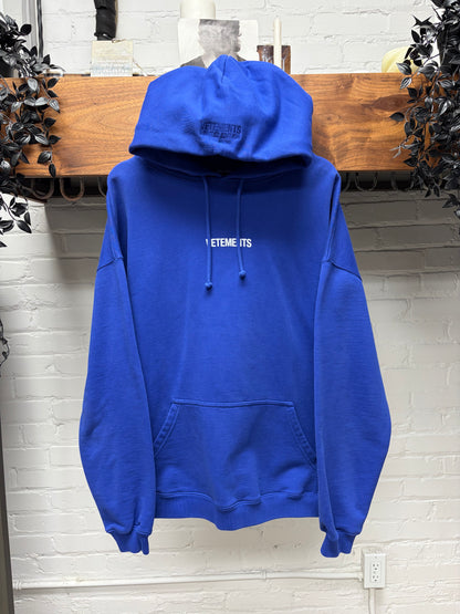 Vetements Limited Edition Blue ‘Embroidered Logo’ Hoodie