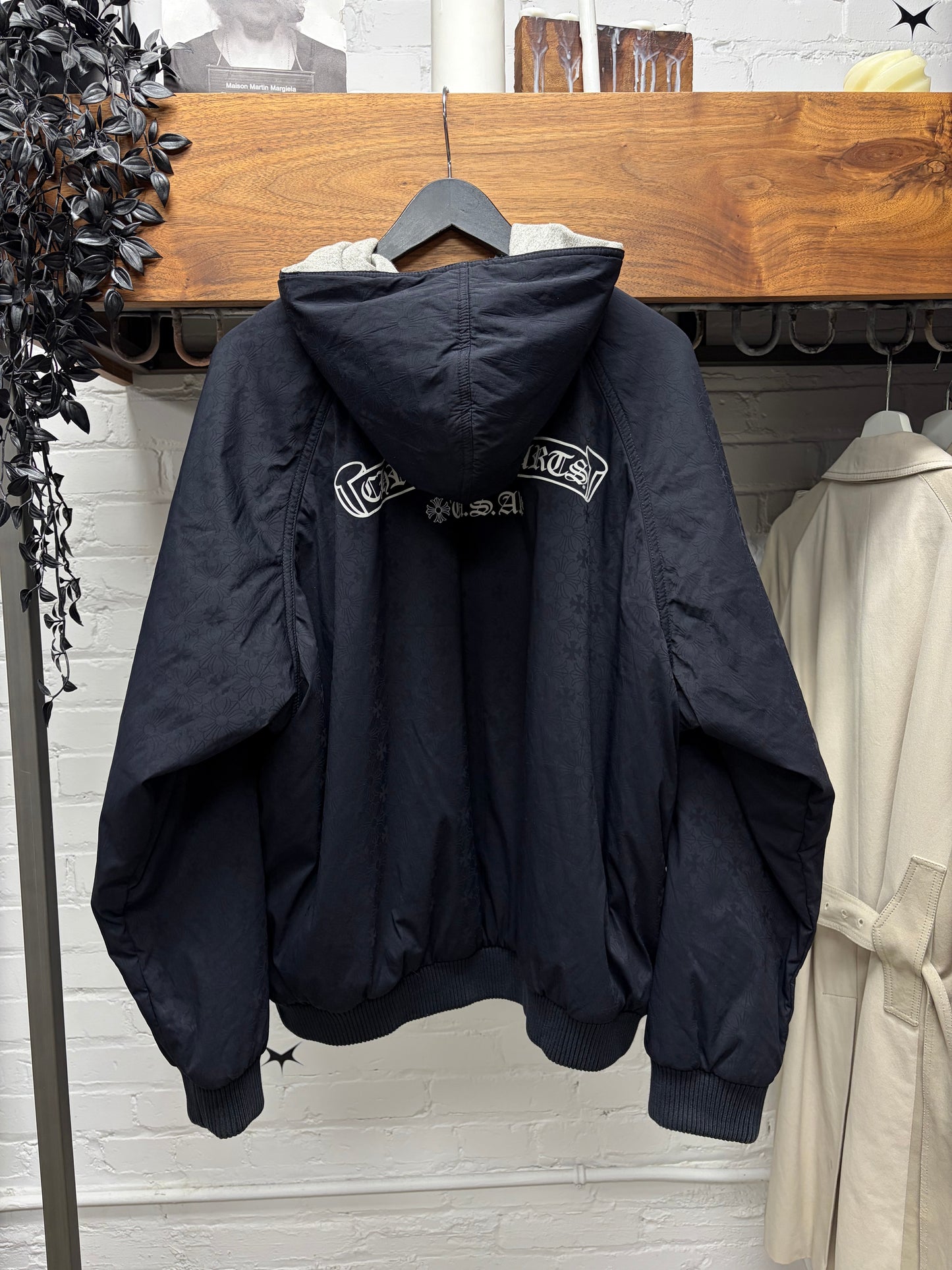 Chrome Hearts Reversible Jacquard Nylon/Raglan Hooded Zip-Up Jacket