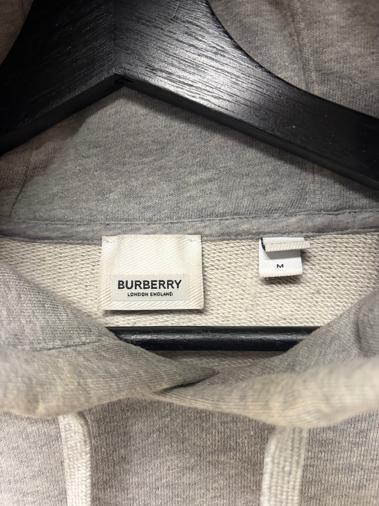 Burberry ‘Vintage Logos’ Grey Terry Cotton Pullover Hoodie