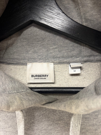 Burberry ‘Vintage Logos’ Grey Terry Cotton Pullover Hoodie