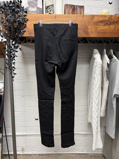 Ann Demeulemeester Darted Black Wool Skinny Cut Trousers