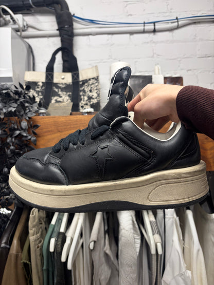 Rick Owens x Converse ‘TurboPWN’ Black Leather Low Top Sneakers
