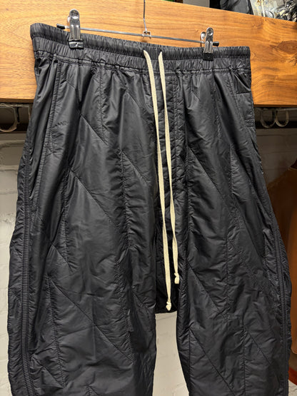 Rick Owens Mainline ‘Pod’ Drop Crotch Black Nylon Drawstring Pants