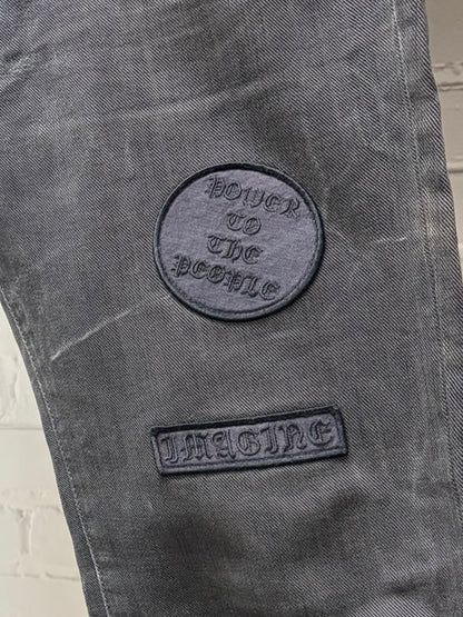 AW2004 Number (N)ine ‘Give Peace a Chance’ Black Patchwork Skinny Jeans