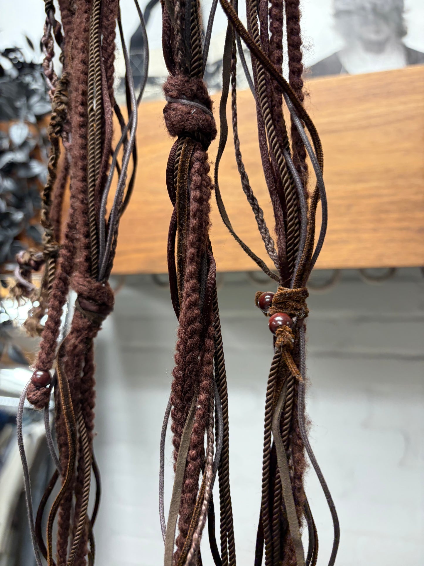 AW2002 Number (N)ine Braided Brown Leather Rope Belt