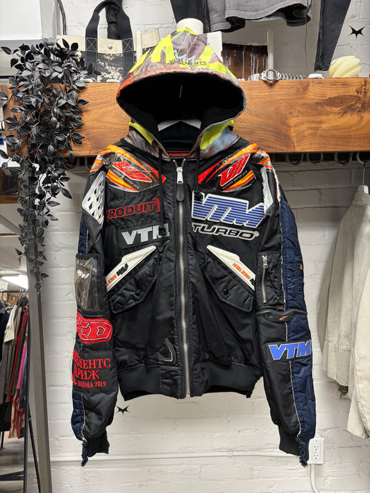 AW2019 Vetements x Alpha Industries ‘Racing’ Moto Patched Bomber Jacket