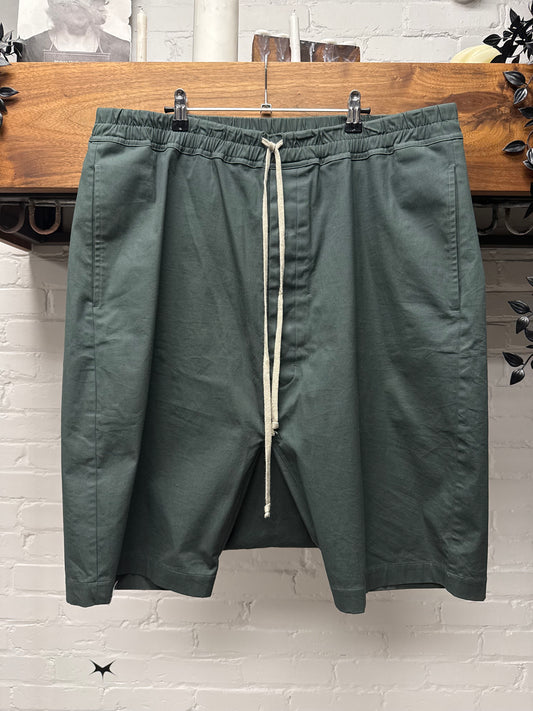 AW2022 Rick Owens ‘Strobe’ Teal Blue Pod Drop Crotch Shorts