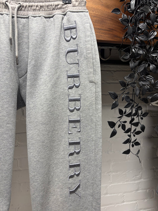 Burberry Embroidered Logo Grey Sweatpants
