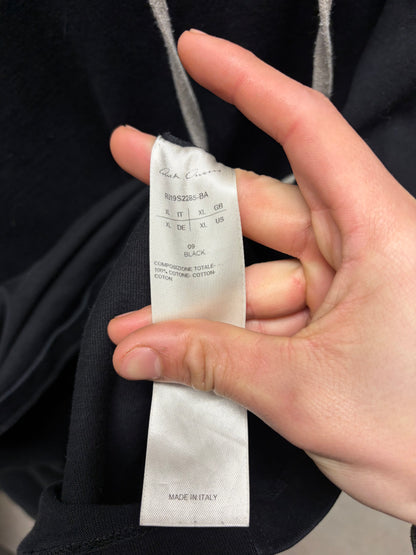 SS2019 Rick Owens ‘Babel’ Black Cotton Drawstring Hoodie