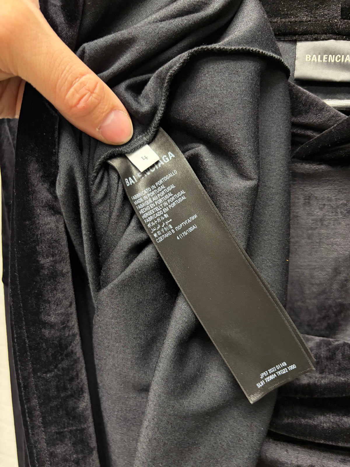 AW2022 Balenciaga ‘Velour’ Black Pullover Hoodie