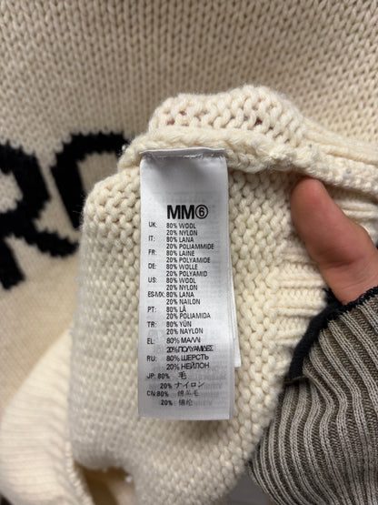 Maison Margiela ‘MM6’ Logo Chunky Knit Turtleneck Sweater