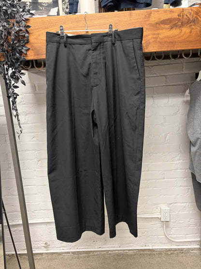 Acne Studios ‘Pommy’ Black Satin Pleated Wide Leg Trousers