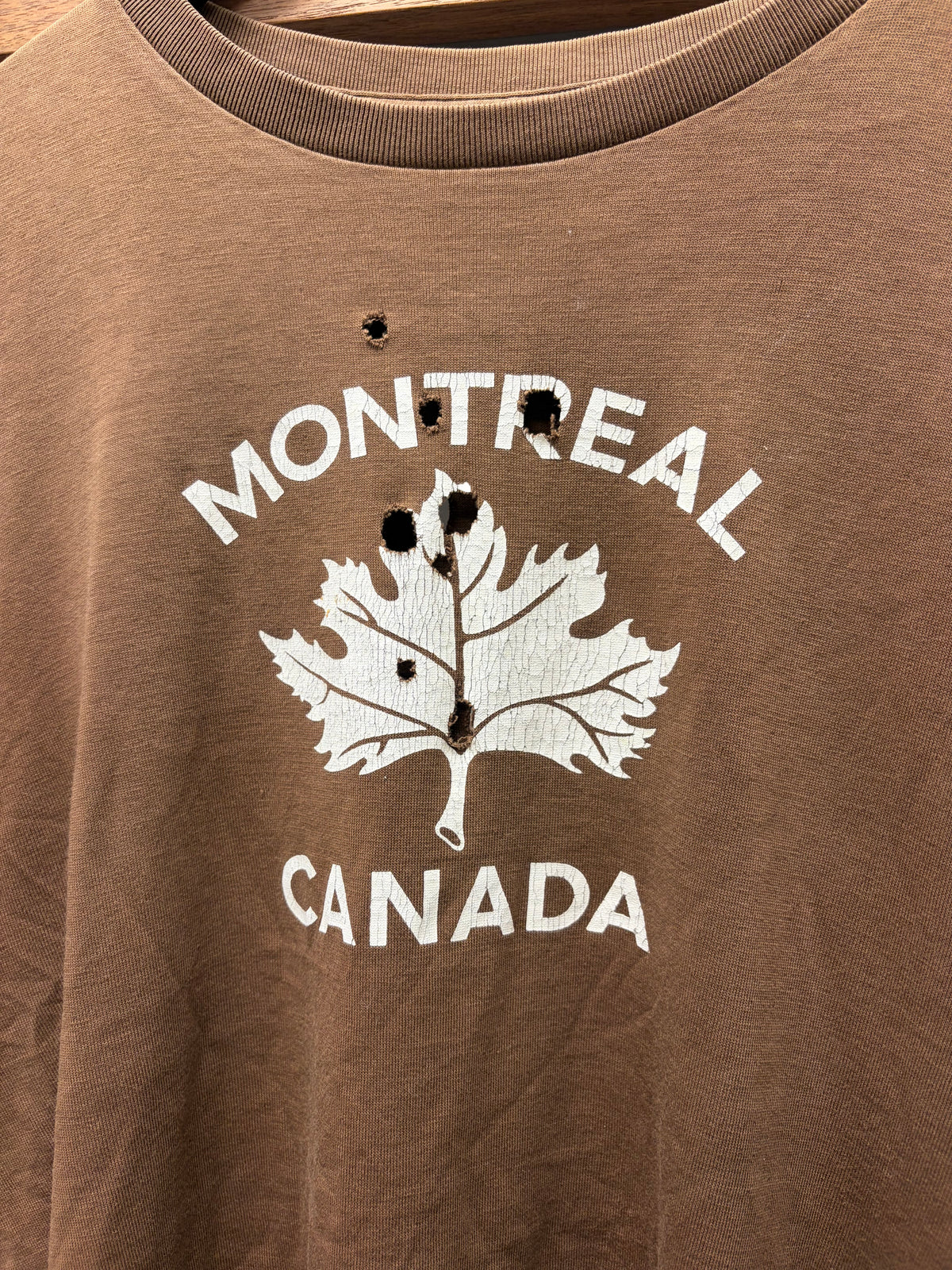 SS2001 Number Nine ‘Time Migration’ Montreal Distressed Brown Graphic T-Shirt