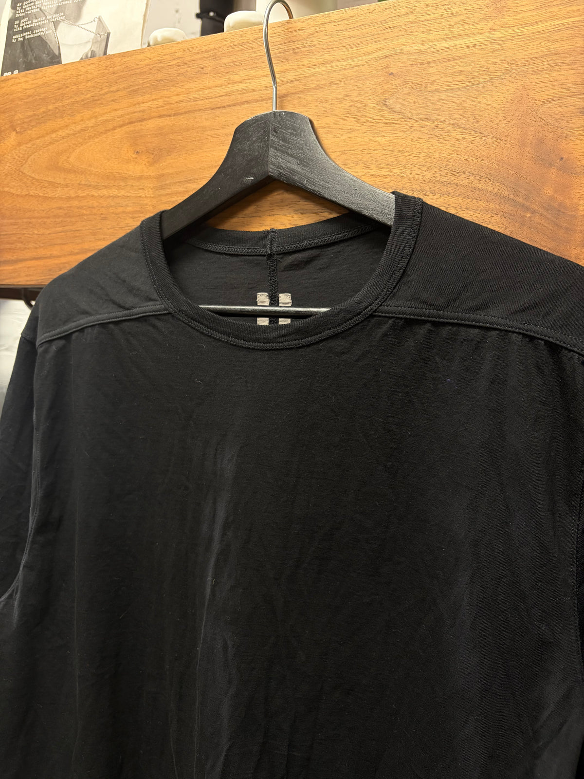 Rick Owens Black Cotton ‘Level’ Short Sleeve T-Shirt