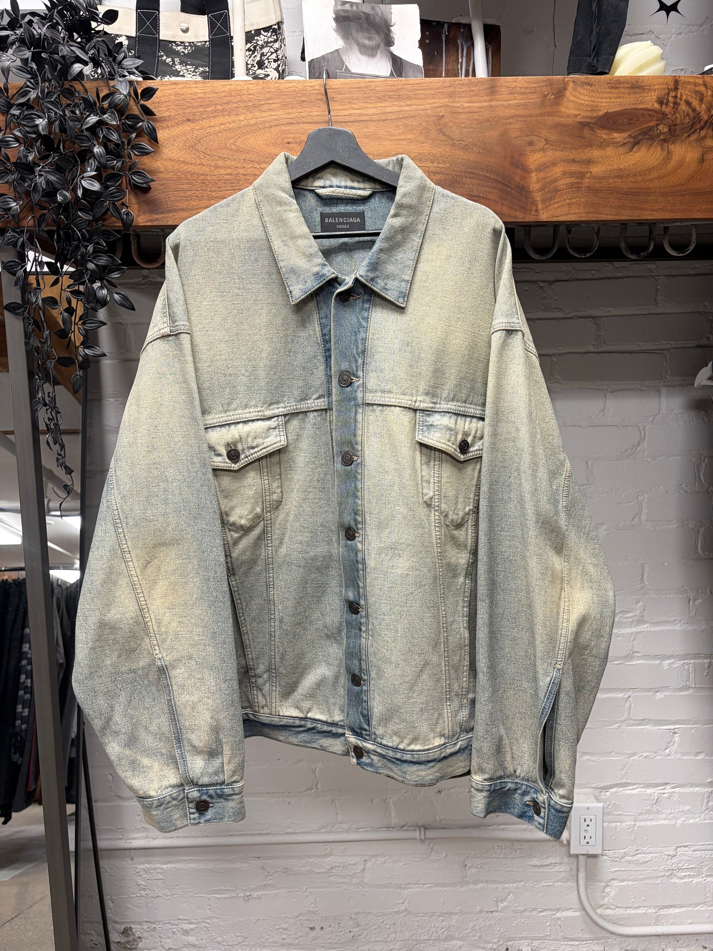 SS2024 Balenciaga ‘Inside Out’ Sand Washed Oversized Denim Jacket