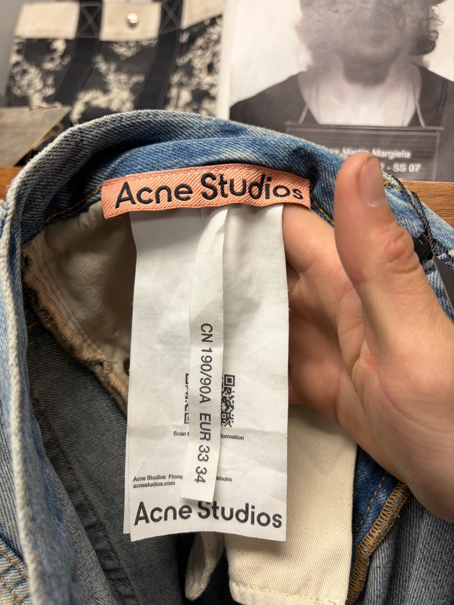 Acne Studios ‘Super Baggy’ Paint Splatter Wide Leg Denim