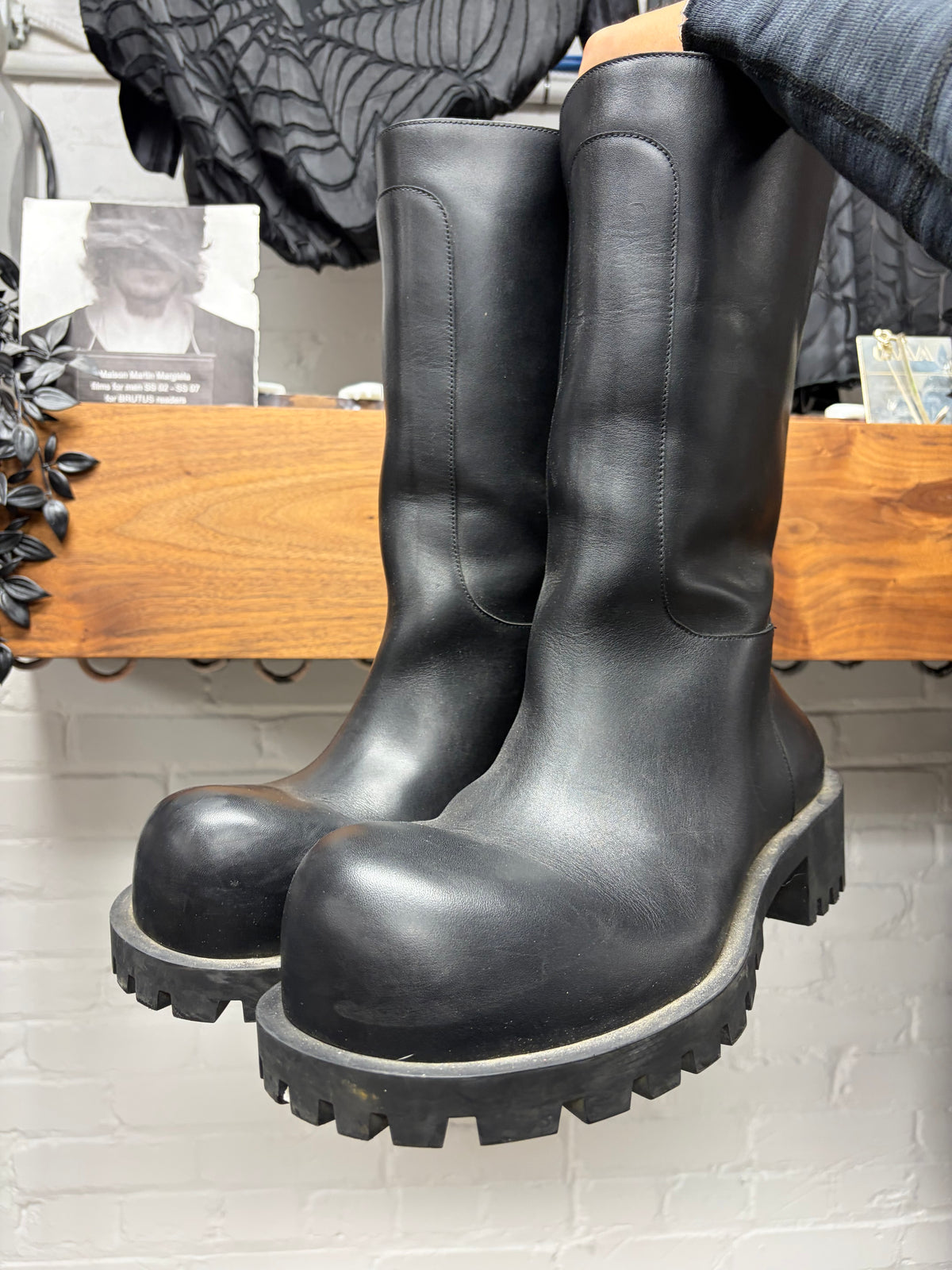 Balenciaga ‘Hummer’ Black Buffed Calfskin High Top Boots