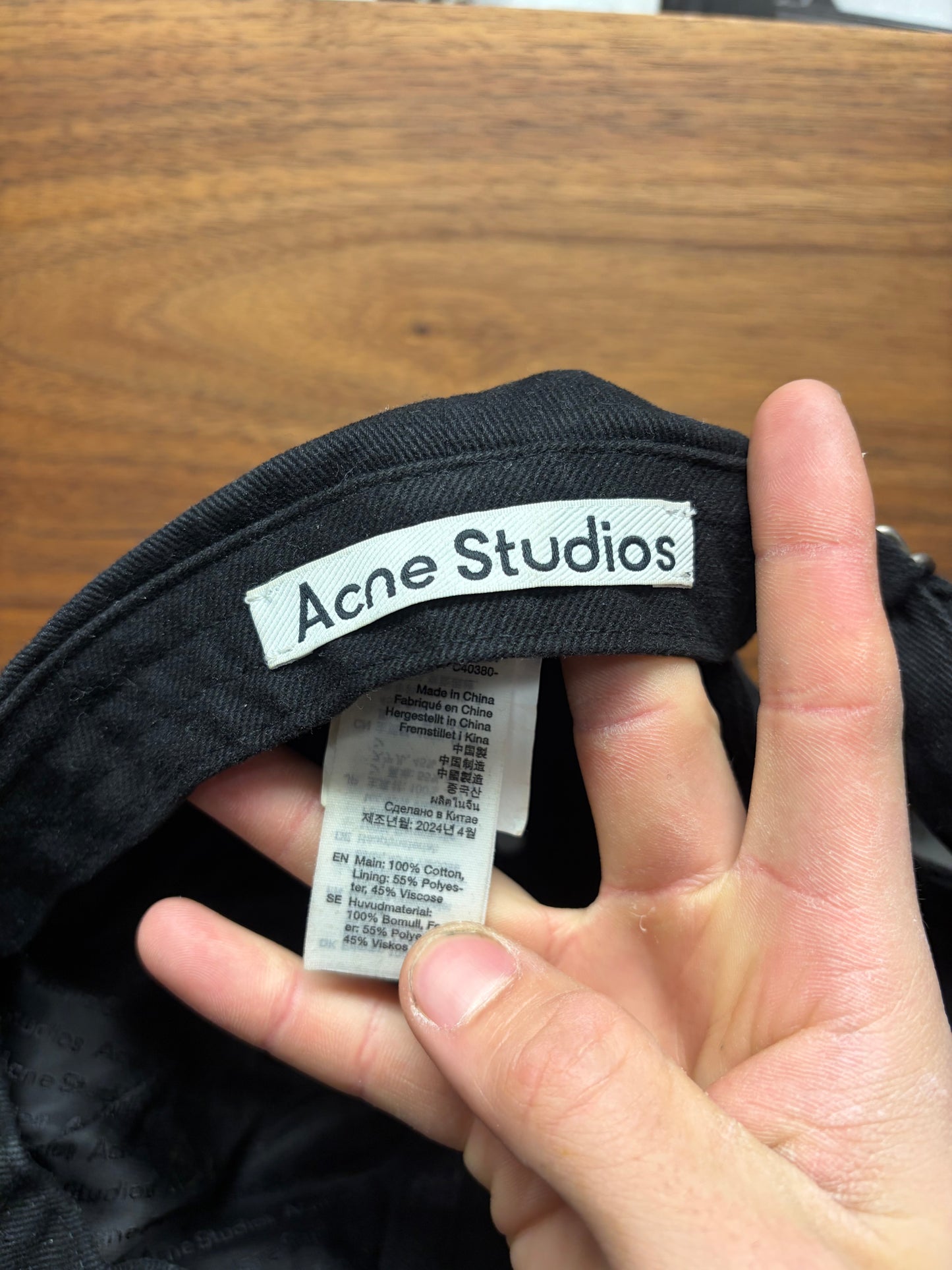 Acne Studios Embroidered ‘Brim Logo’ Strap-Back Black Baseball Cap