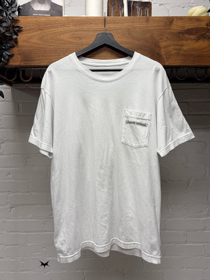 Chrome Hearts ‘Script Logo’ White Cotton Pocket T-Shirt