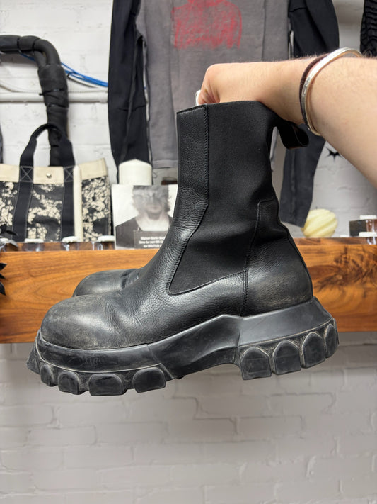 Rick Owens ‘Beetle Bozo’ Black Leather Tractor Sole Boots