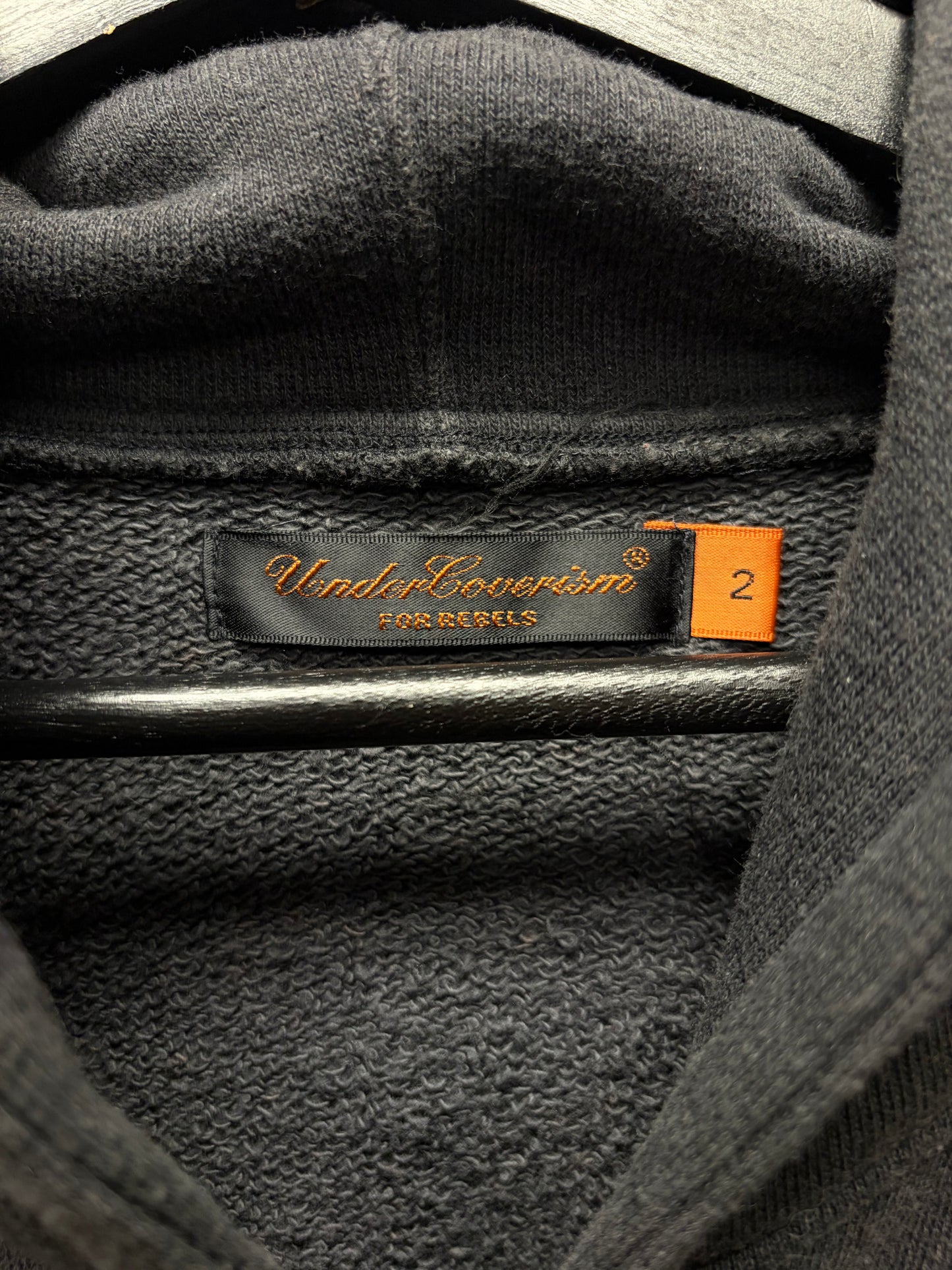 SS2003 Undercover ‘Scab’ Ribbed Cotton ‘Patti Smith’ Bolt Zip-Up Hoodie