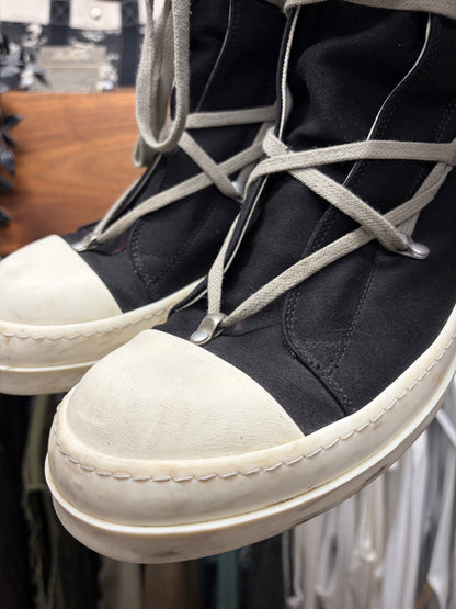 Rick Owens Pentagram Lace ‘Ramones’ Black Canvas High Top Sneakers