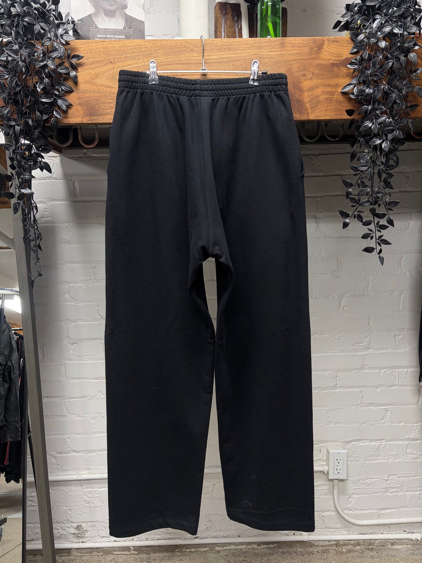 AW2022 Balenciaga ‘Size Sticker’ Black Wide Leg Sweatpants