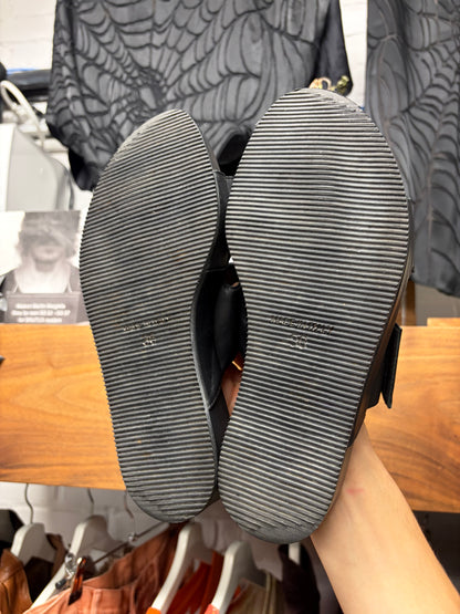 Ann Demeulemeester Black Leather Strap Sandals