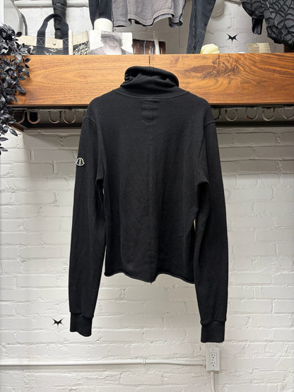 2024 Rick Owens x Moncler Black ‘Badge Logo’ Roll Neck Sweater