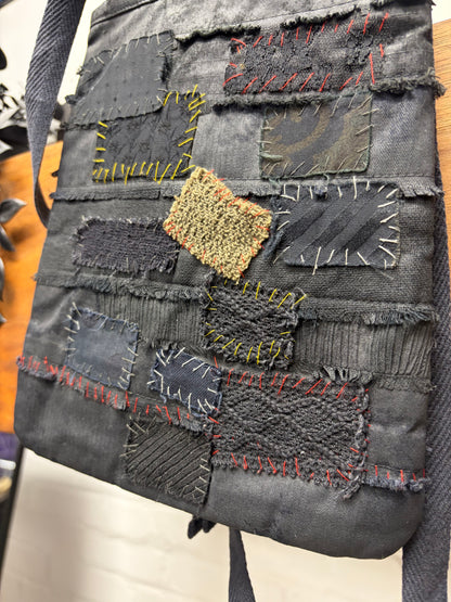 SS2003 Undercover ‘Scab’ Black Patchwork Sling Crossbody Bag