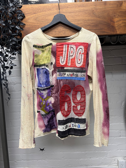 Vintage Jean Paul Gaultier ‘69’ Sheer Mesh Top with Patch Appliqué