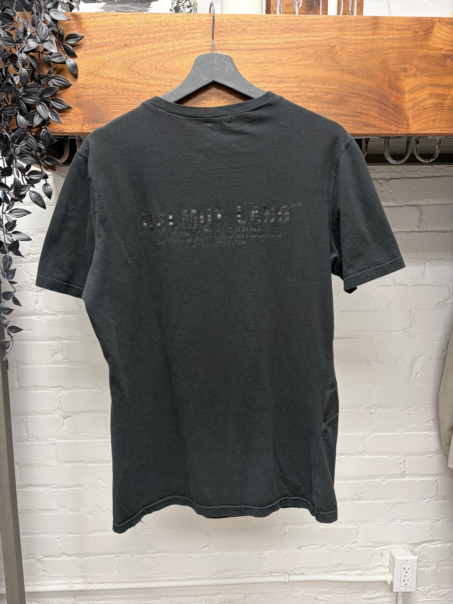AW1997 Helmut Lang ‘Union Jack’ Black Vinyl Print T-Shirt