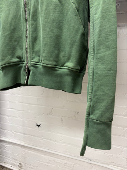 Jacquemus Forest Green Embroidered Logo Terry Cotton Zip-Up Hoodie