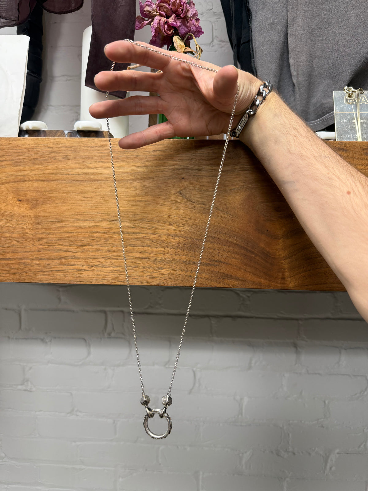 Chrome Hearts .925 Silver ‘Dice Eyewear Holder’ Pendant & Necklace