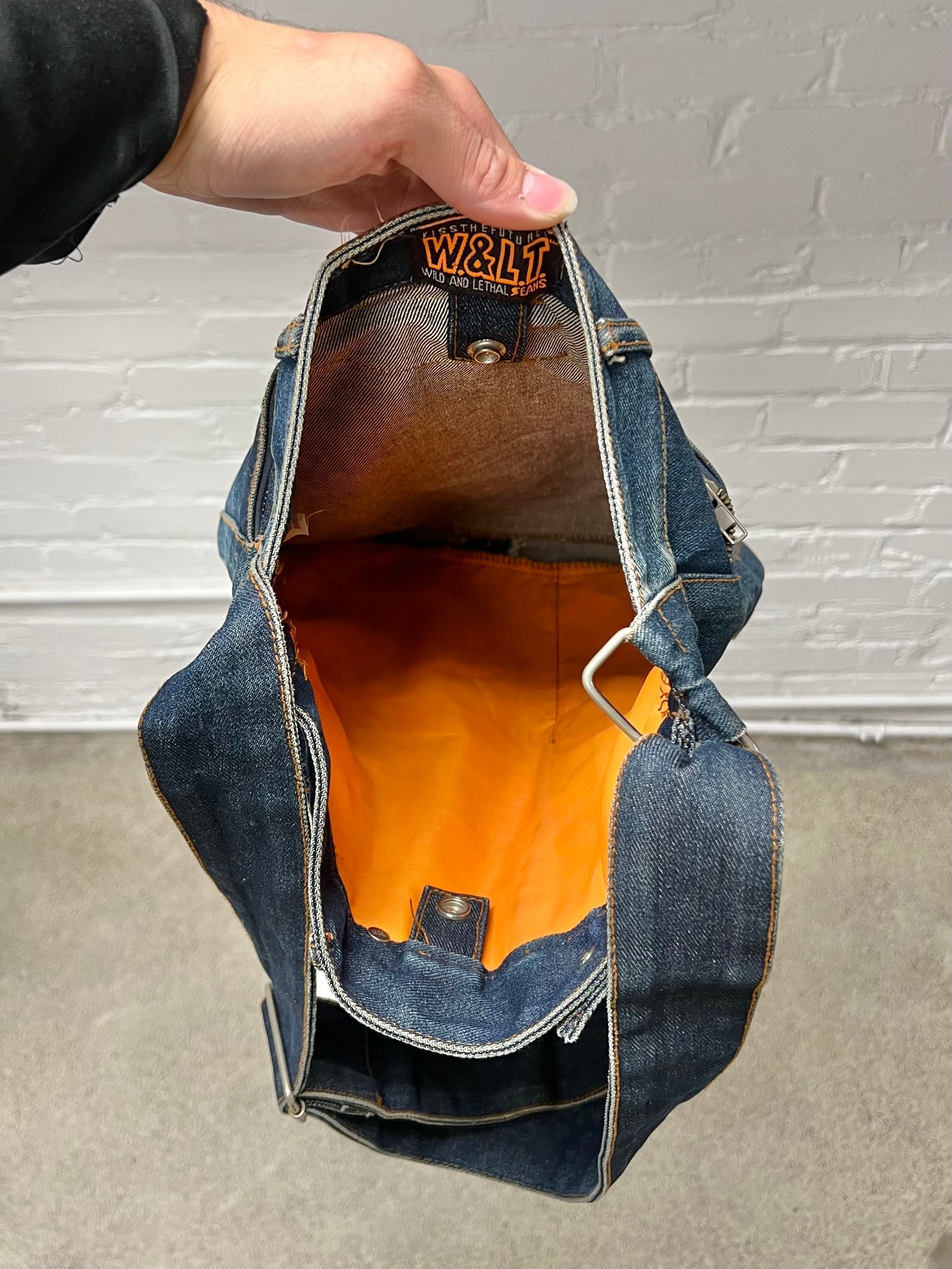 W&LT By Walter Van Beirendonck ‘Skirt’ Denim Crossbody Sling Bag