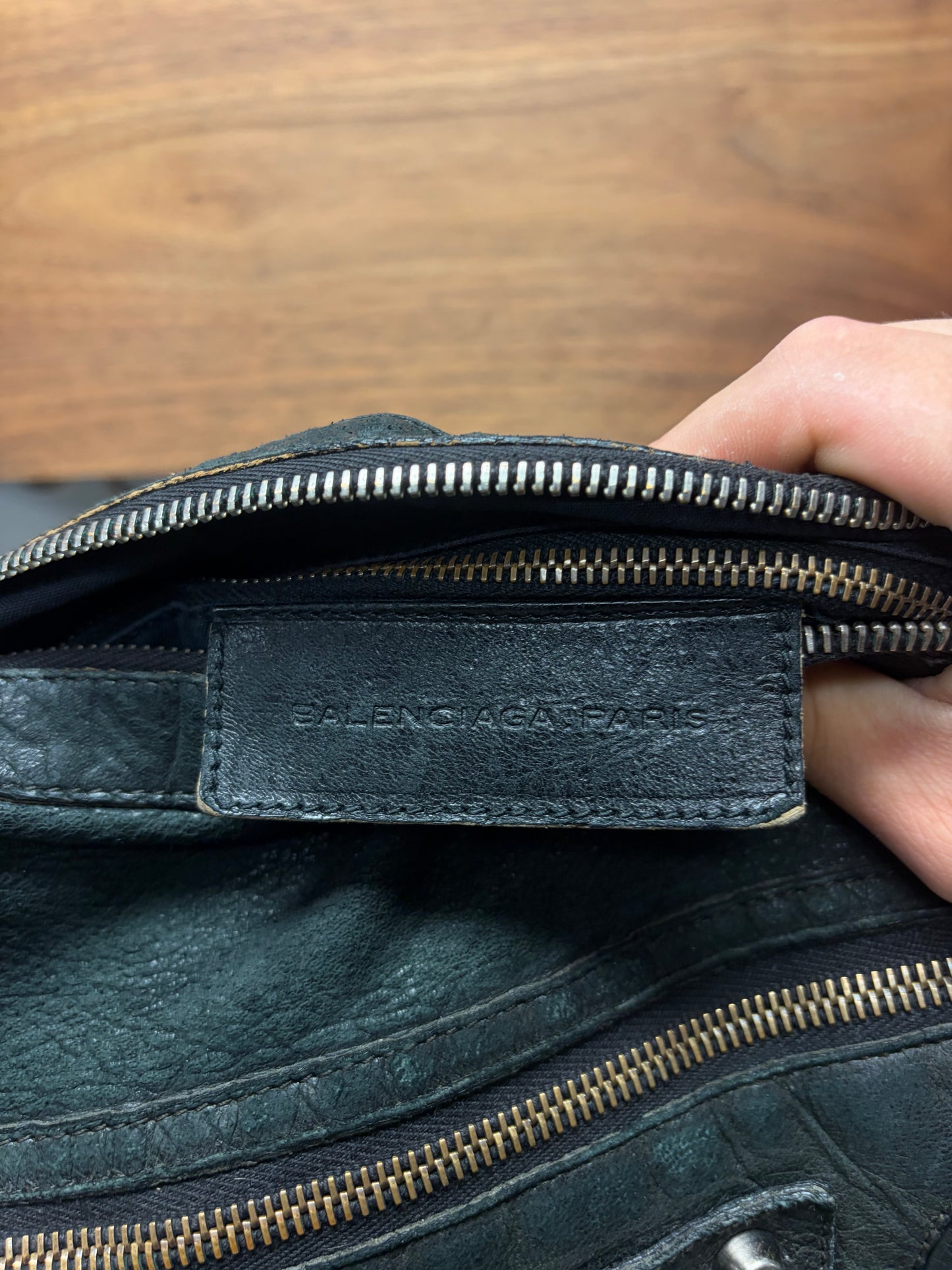 Balenciaga ‘Agneau’ Day Calfskin Leather Day Messenger Bag