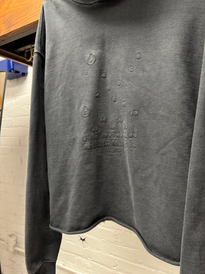 Maison Margiela ‘Raw Hem’ Cropped Jersey Cotton Logo Hoodie