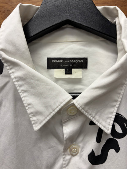 2021 Comme Des Garçons Homme Plus ‘Wear your Freedom’ White Button Up Shirt
