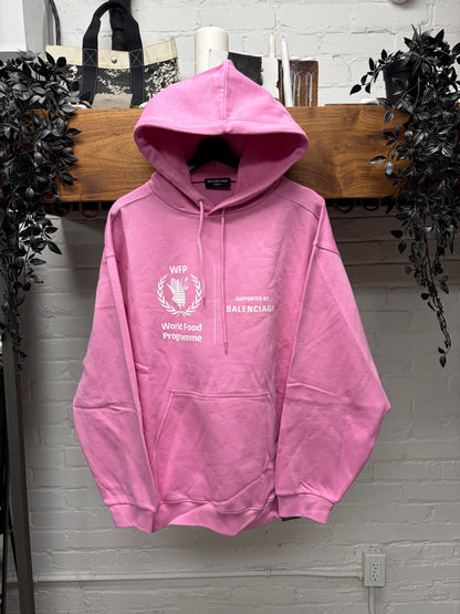 2022 Balenciaga World Food Programme Pink Pullover Hoodie
