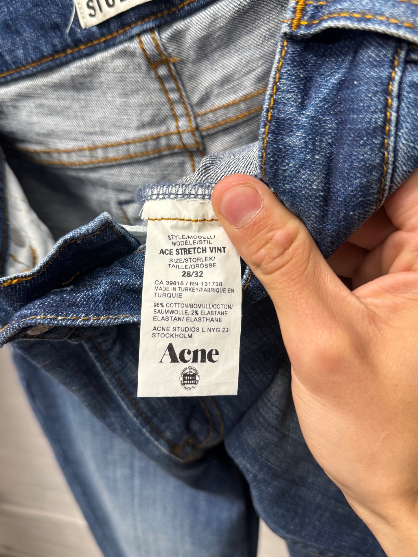Acne Studios ‘Ace Vint’ Washed Blue Skinny Jeans