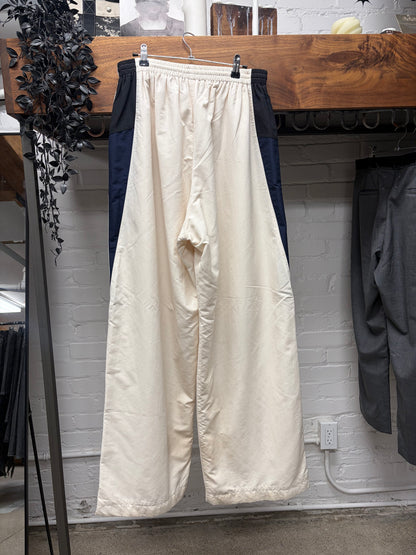 2023 Balenciaga ‘3B Sports Logo’ White/Blue Wide Leg Track Pants