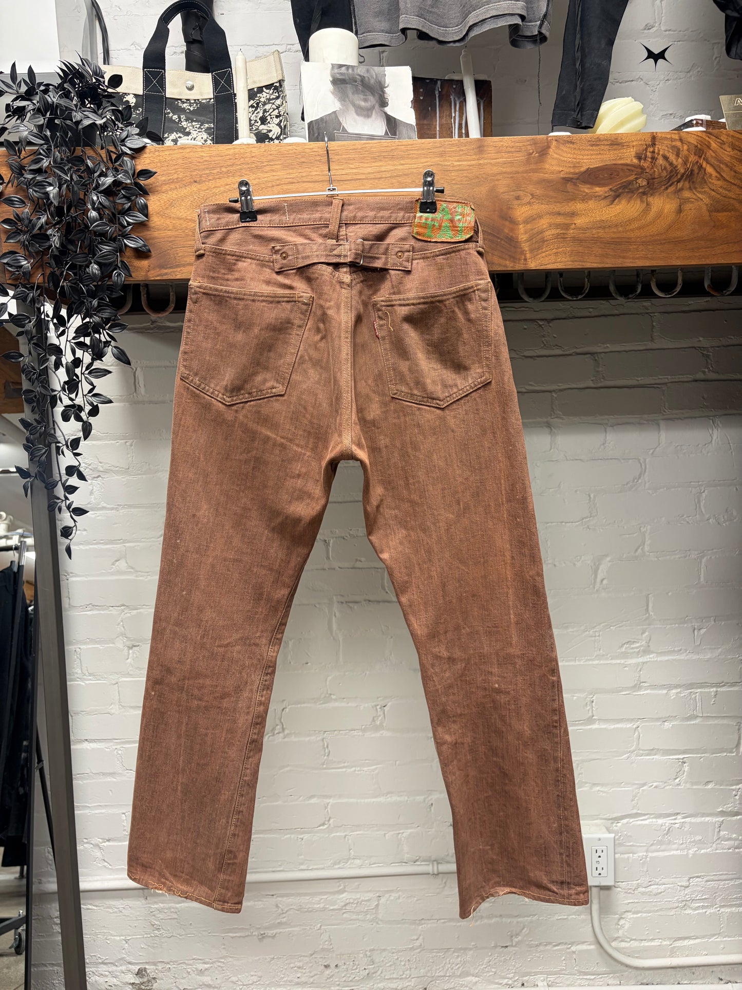 Kapital ‘Persimmon Tannin Dyed’ Buckle-Back Straight Leg Denim