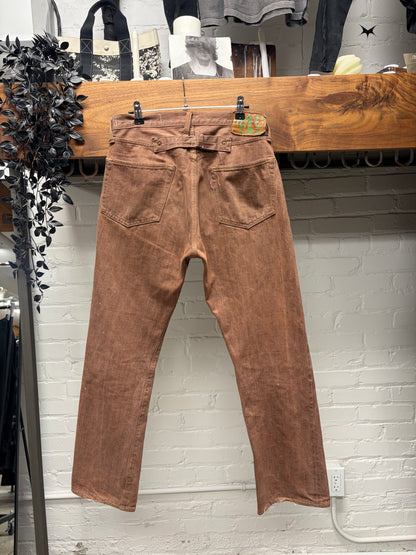 Kapital ‘Persimmon Tannin Dyed’ Buckle-Back Straight Leg Denim